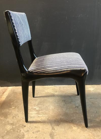 Carlo de Carli Carlo de Carli Chairs Set of 8 Reupholstered with Vintage Fabric Italy