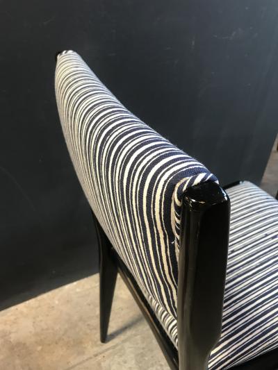 Carlo de Carli Carlo de Carli Chairs Set of 8 Reupholstered with Vintage Fabric Italy