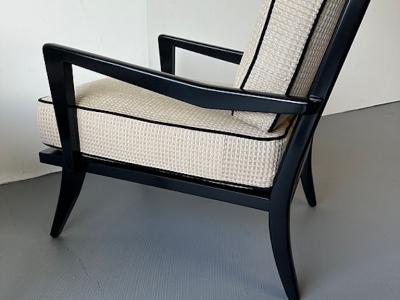 Carlo de Carli Carlo di Carli A Pair of Black Lacquer Arm Chairs Carlo diCarli 1950s