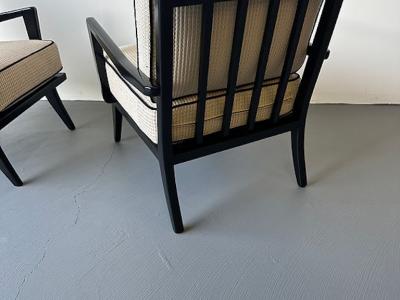 Carlo de Carli Carlo di Carli A Pair of Black Lacquer Arm Chairs Carlo diCarli 1950s