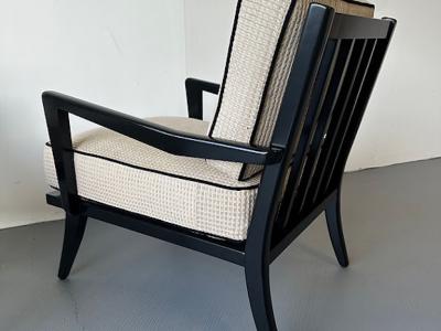 Carlo de Carli Carlo di Carli A Pair of Black Lacquer Arm Chairs Carlo diCarli 1950s