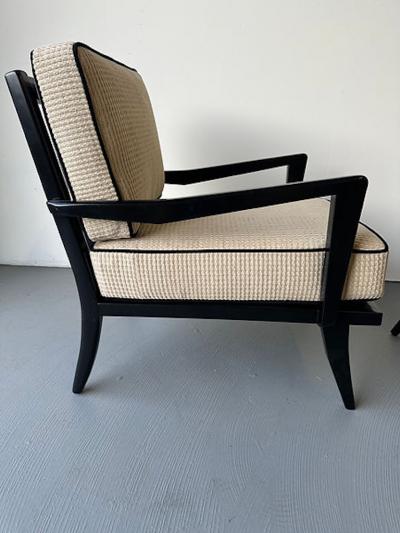 Carlo de Carli Carlo di Carli A Pair of Black Lacquer Arm Chairs Carlo diCarli 1950s