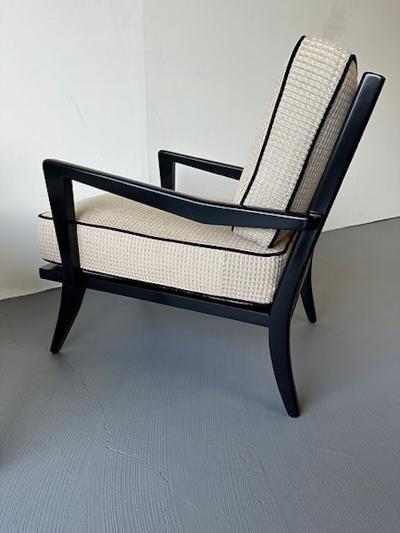 Carlo de Carli Carlo di Carli A Pair of Black Lacquer Arm Chairs Carlo diCarli 1950s