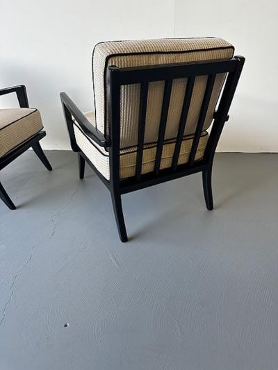 Carlo de Carli Carlo di Carli A Pair of Black Lacquer Arm Chairs Carlo diCarli 1950s