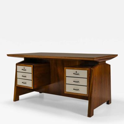 Carlo de Carli Carlo di Carli Architectural Desk In Walnut By Carlo de Carli Italy 1950s