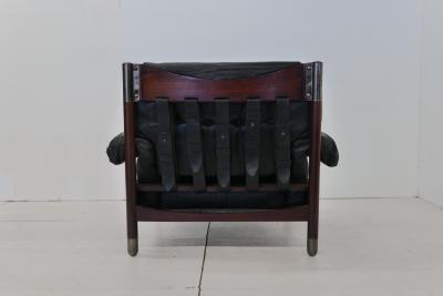 Carlo de Carli Carlo di Carli Black Midcentury Lounge Chair with Ottoman Model Sella by Carlo de Carli 1960s