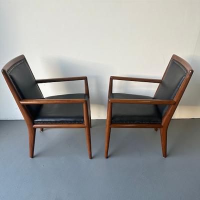 Carlo de Carli Carlo di Carli Can be sold as pairs The walnut framework with tapering and flaring legs and ar