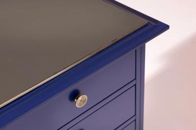 Carlo de Carli Carlo di Carli Carlo de Carli chest of drawers in blue lacquered wood by Sormani Italy 1960s