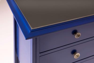 Carlo de Carli Carlo di Carli Carlo de Carli chest of drawers in blue lacquered wood by Sormani Italy 1960s