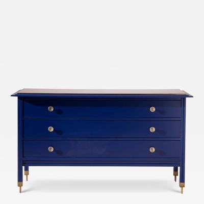 Carlo de Carli Carlo di Carli Carlo de Carli chest of drawers in blue lacquered wood by Sormani Italy 1960s