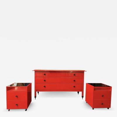 Carlo de Carli Carlo di Carli Iconic Three Drawers Commode and a Pair of Nightstands by Carlo De Carli