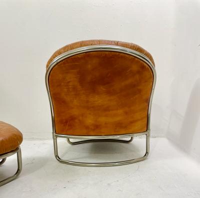 Carlo de Carli Carlo di Carli Mid Century Modern 915 Leather Armchair Ottoman by Carlo de Carli
