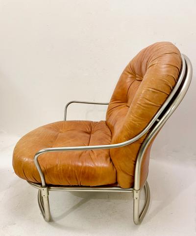 Carlo de Carli Carlo di Carli Mid Century Modern 915 Leather Armchair Ottoman by Carlo de Carli