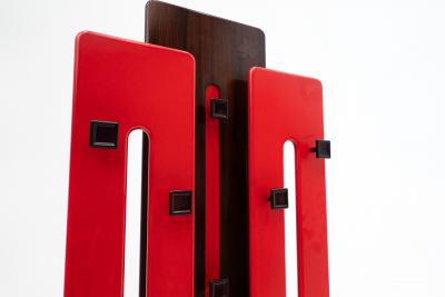Carlo de Carli Carlo di Carli Mid Century Red Modular Coat Rack by Carlo De Carli for Fiarm