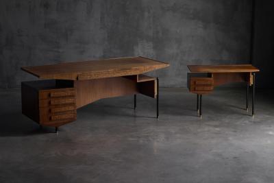 Carlo de Carli Carlo di Carli Pair of Sculptural Desks in the Style of Carlo De Carli Italy 1960s