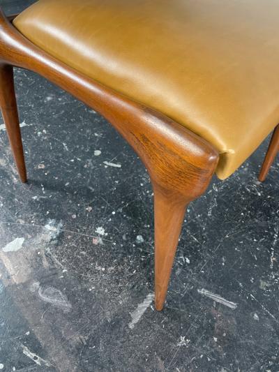 Carlo de Carli Carlo di Carli Rare Set of Six Carlo De Carli Dining Chairs in Walnut for Singer and Sons