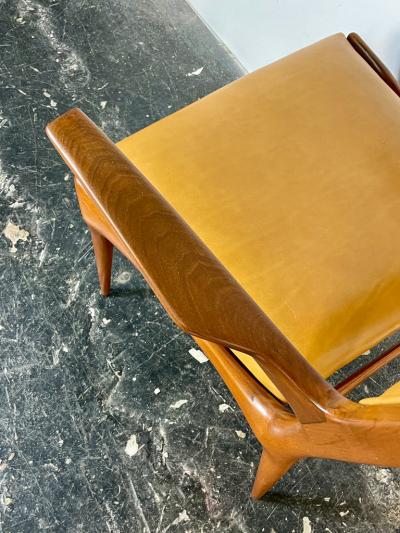 Carlo de Carli Carlo di Carli Rare Set of Six Carlo De Carli Dining Chairs in Walnut for Singer and Sons