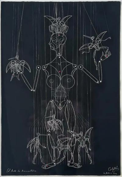 Carlos Est vez Cuban Artist Carlos Estevez Mixed Media Drawing Havana Signed