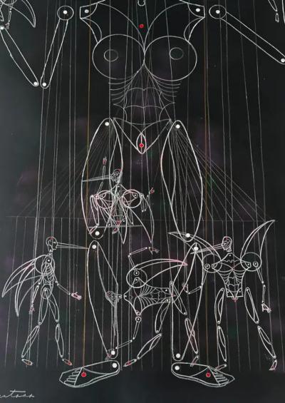 Carlos Est vez Cuban Artist Carlos Estevez Mixed Media Drawing Havana Signed