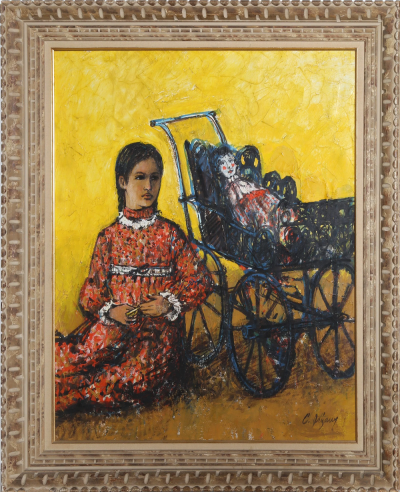 Carlos Irizarry Child with Doll and Buggy