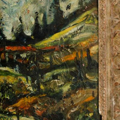 Carlos Lopez Ruiz Bolivian American 1912 1972 View of Funza signed 