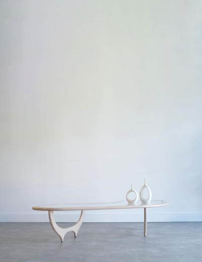 Carlos Solano Granda Contour Coffee Table in White Oak by Stamford Modern