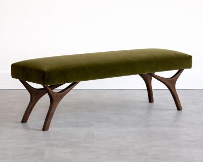 Carlos Solano Granda Crescent Bench Series 48 in Dark Walnut by Stamford Modern