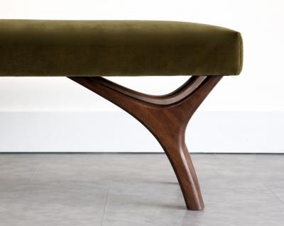 Carlos Solano Granda Crescent Bench Series 48 in Dark Walnut by Stamford Modern