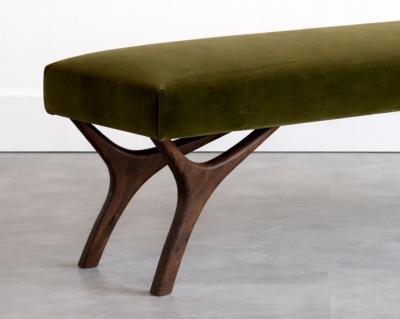 Carlos Solano Granda Crescent Bench Series 48 in Dark Walnut by Stamford Modern