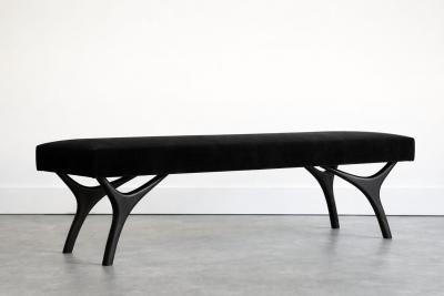 Carlos Solano Granda Crescent Bench Series 60 in Blackout Oak by Stamford Modern