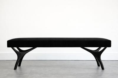 Carlos Solano Granda Crescent Bench Series 60 in Blackout Oak by Stamford Modern