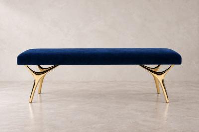 Carlos Solano Granda Crescent Bench Series 60 in Brass by Stamford Modern