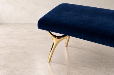 Carlos Solano Granda Crescent Bench Series 60 in Brass by Stamford Modern