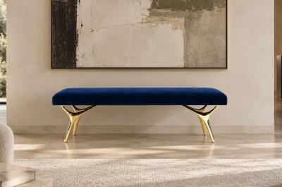 Carlos Solano Granda Crescent Bench Series 60 in Brass by Stamford Modern