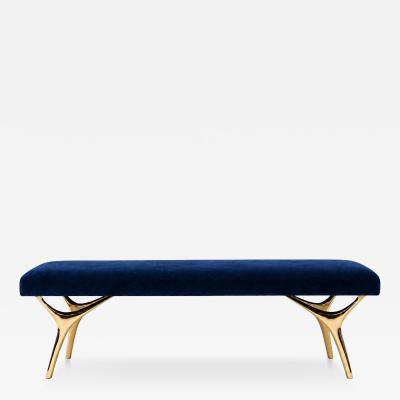 Carlos Solano Granda Crescent Bench Series 60 in Brass by Stamford Modern