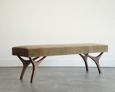 Carlos Solano Granda Crescent Bench Series 60 in Natural Walnut by Stamford Modern