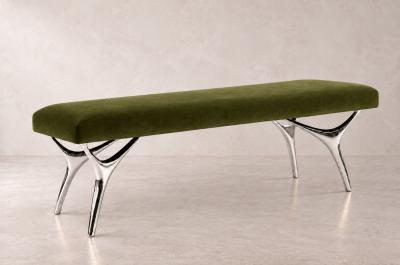 Carlos Solano Granda Crescent Bench Series 60 in Nickel by Stamford Modern