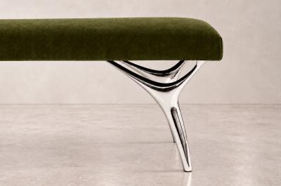 Carlos Solano Granda Crescent Bench Series 60 in Nickel by Stamford Modern