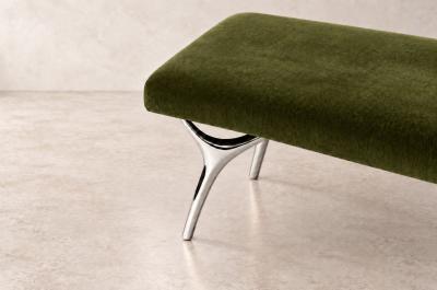 Carlos Solano Granda Crescent Bench Series 60 in Nickel by Stamford Modern