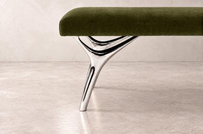 Carlos Solano Granda Crescent Bench Series 60 in Nickel by Stamford Modern