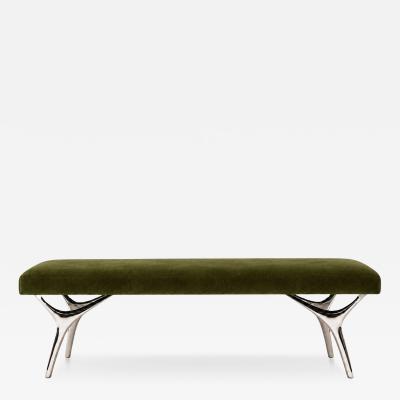 Carlos Solano Granda Crescent Bench Series 60 in Nickel by Stamford Modern