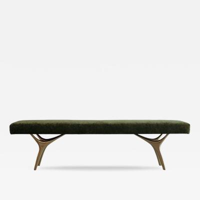 Carlos Solano Granda Crescent Bench Series 72 in Polished Brass by Stamford Modern