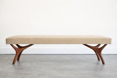 Carlos Solano Granda Crescent Bench Series 72 in Special Walnut by Stamford Modern