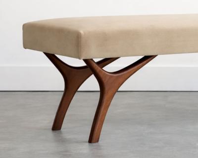 Carlos Solano Granda Crescent Bench Series 72 in Special Walnut by Stamford Modern