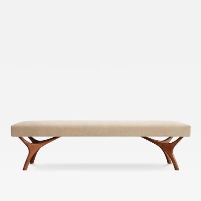 Carlos Solano Granda Crescent Bench Series 72 in Special Walnut by Stamford Modern