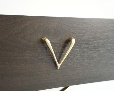 Carlos Solano Granda Crescent Console Table in Brass and Espresso Walnut by Stamford Modern