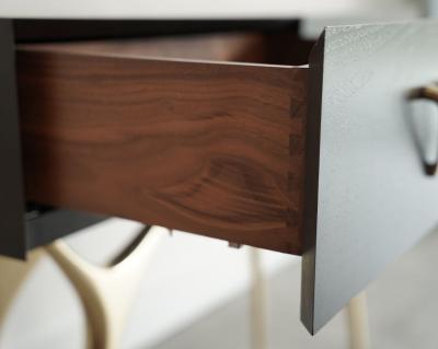 Carlos Solano Granda Crescent Console Table in Brass and Espresso Walnut by Stamford Modern