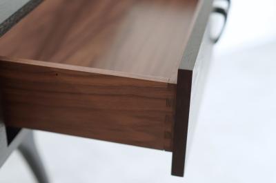 Carlos Solano Granda Crescent Console Table in Dark Walnut and Bronze