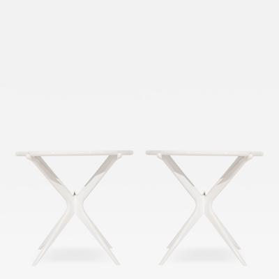 Carlos Solano Granda Gazelle V2 End Tables in White Lacquer by Stamford Modern