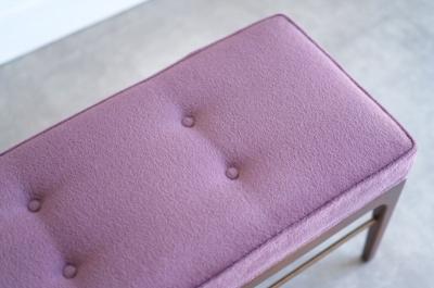 Carlos Solano Granda Linear Bench Series 48 in Dark Walnut and Mohair by Stamford Modern